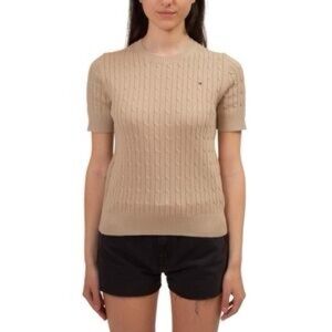 Tommy Hilfiger Neutral Short Sleeve Cable Knit Sweater XS Excellent Condition